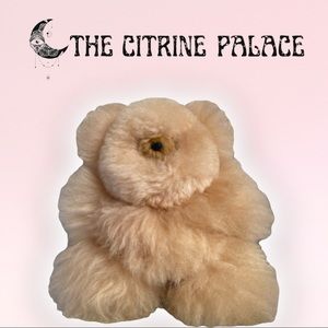 Light Cream Beige Alpaca luxury Fur Teddy bear plush gift